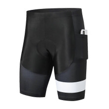 (L,White)Men's Cycling Shorts with Seat Padding Breathable Quick-Drying Shockproof Shorts