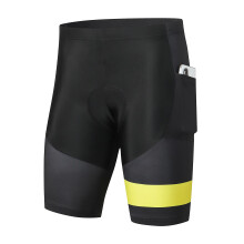 (S,Yellow)Men's Cycling Shorts with Seat Padding Breathable Quick-Drying Shockproof Shorts