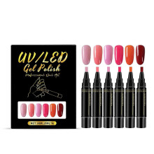 (Set 1) 6 Colors Nail Polish Pen Set - Quick Dry Gel Polish Pens for Nail Art, DIY Manicure, Waterproof, Long Lasting, Easy to Use for Women