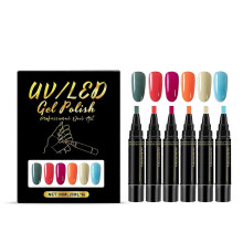 (Suit 5) 6 Colors Nail Polish Pen Set - Quick Dry Gel Polish Pens for Nail Art, DIY Manicure, Waterproof, Long Lasting, Easy to Use for Women