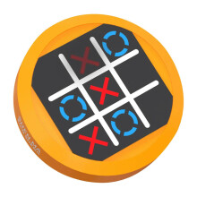 (Orange) 4-in-1 Tic Tac Toe & Whack-a-Mole Bolt Game, Rechargeable Handheld Puzzle Console, Portable Brain Teaser Memory Game for Kids & Adults