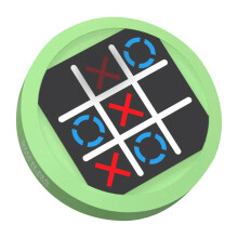 (Green) 4-in-1 Tic Tac Toe & Whack-a-Mole Bolt Game, Rechargeable Handheld Puzzle Console, Portable Brain Teaser Memory Game for Kids & Adults
