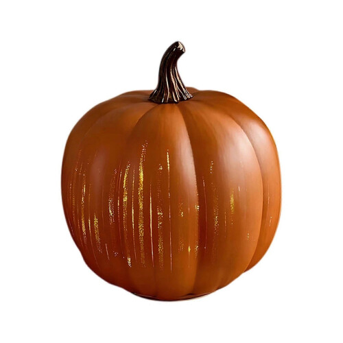 (big, Orange) Twinkle LED Light Pumpkins, Timer Lighted Sparkling Starry Night Glass Pumpkins