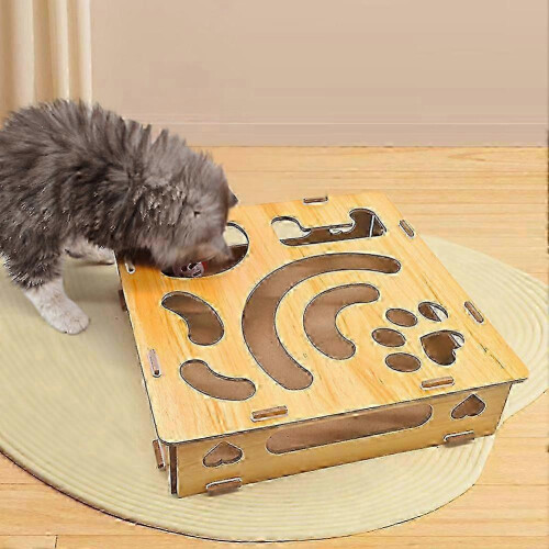 (33cm) Cat Nail File Enrichment Box Sturdy Safe Construction for Small Medium Large Cats 1