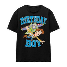 (S,Black)Toy Story Unisex Adult Birthday Boy Woody & Buzz Lightyear T-Shirt