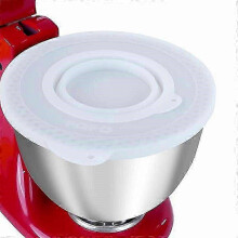 (white) Silicone Mixers Bowl Cover Compatible with KitchenAid 4.5-5 Quart Tilt-Head Stand Mixers Bowl,with Collapsible Small Bowl