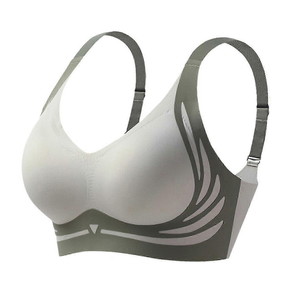 (2XL, Green) Super Gather Bra | Wireless Push-Up Bra, Women Comfortable Gather Bra,Lift Bras-image