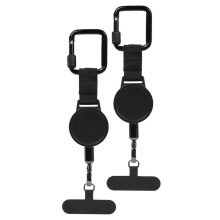 (2pcs) Retractable Anti-Theft Phone Holder Strap - Heavy-Duty Square Pull-Tab Lanyard Keychain with High Tensile Strength for Outdoor Travel Hiking