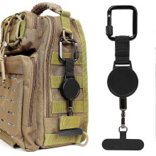 (1pc) Retractable Anti-Theft Phone Holder Strap - Heavy-Duty Square Pull-Tab Lanyard Keychain with High Tensile Strength for Outdoor Travel Hiking
