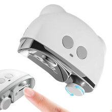 (White) Portable Electric Nail Clipper with LED Light, 3-Speed Automatic Nail Trimmer for Toe & Fingernails, Safe for Safe for Baby & Seniors