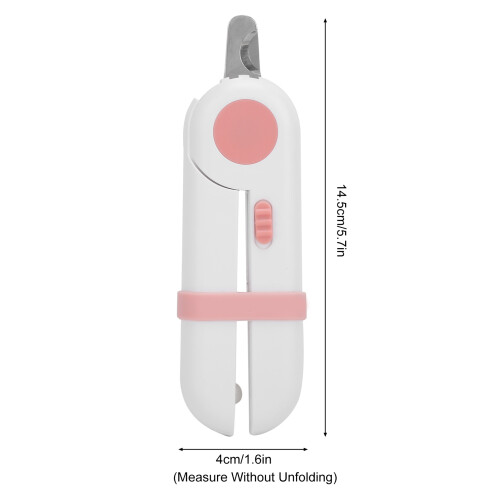 Pink LED Pet Nail Clippers, 14.5x4cm, Durable & Avoid Overcutting 1