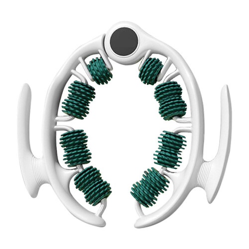 (Cyan)Circular Leg Clamp Roller Ergonomic U Shape Muscle Roller for Fascia