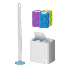 (white) Toilet bowl cleaner with disposable scrubbing pads for easy use Practical Bathroom Cleaning Brush Home Essential