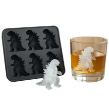 (Green) Dinosaur Ice Cube Mold,Freezer Safe Ice Cube Maker for Summer Drinks,6 Cavity