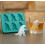 (Green) Dinosaur Ice Cube Mold,Freezer Safe Ice Cube Maker for Summer Drinks,6 Cavity 4