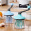 (Clear Blue) Manual Hand Crank Egg Beaters for Baking Effortless Manual Operation: Baking Supplies 2