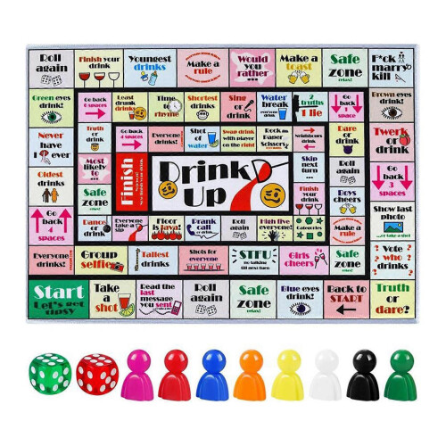 (1pcs) Tipsy-Land Drinking Board Game Funny Interactive Party Board Game for Adults