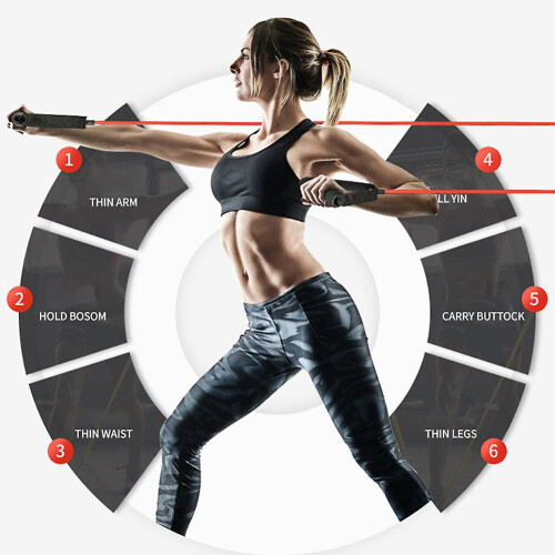 (150 Lbs) Elastic Exercise Bands Multipurpose Exercise Training Expander for Indoor Gym 1