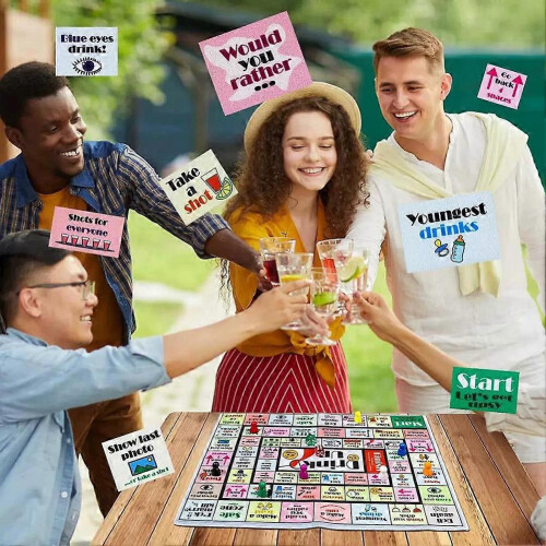 (1pcs) Tipsy-Land Drinking Board Game Funny Interactive Party Board Game for Adults 2