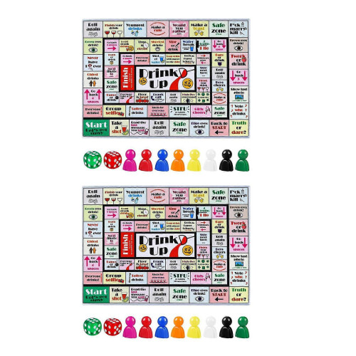 (2pcs) Tipsy-Land Drinking Board Game Funny Interactive Party Board Game for Adults