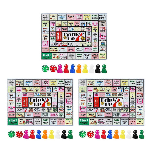 (3pcs) Tipsy-Land Drinking Board Game Funny Interactive Party Board Game for Adults