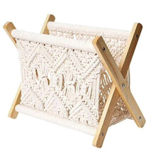 Boho Magazine Rack, Rope Woven Newspaper Rack, Magazine Baskets with Rope Fabric Design, Magazine