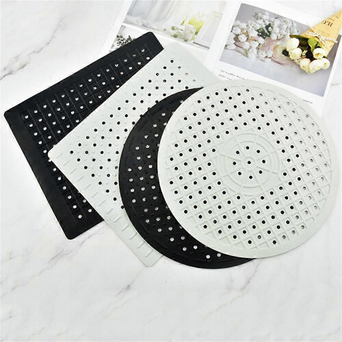 (Black Rectangle) Square Coaster Drain Mat Round Dish Basin Drain Mat Place Mat Drain Mat Sink Mat 2