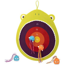 B. toys Hungry Toss Ribbity Dart Board Game - Safe Indoor & Outdoor Toy for Kids - Frog Theme Party Game - Ages 3+