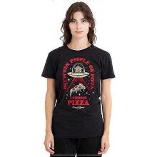 (M,Black)Toy Story Unisex Adult Pizza Or People T-Shirt