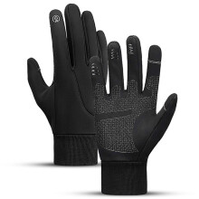 (l, black) Winter Thermal Touchscreen Gloves for Men Women Windproof Waterproof Anti-Slip Cold Weather Gloves for Cycling Skiing Hiking Driving