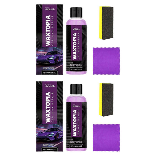 (2 Sets) Waxtopia Car Scratch Remover - Auto Paint Scratch Remover Restorer Kit Long-Lasting Protective Layer for All Vehicles