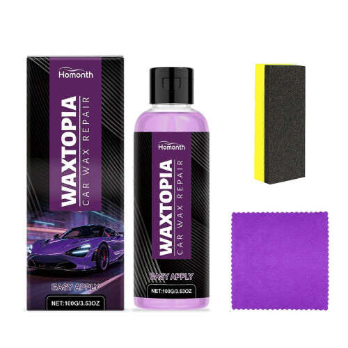 (1 Set) Waxtopia Car Scratch Remover - Auto Paint Scratch Remover Restorer Kit Long-Lasting Protective Layer for All Vehicles