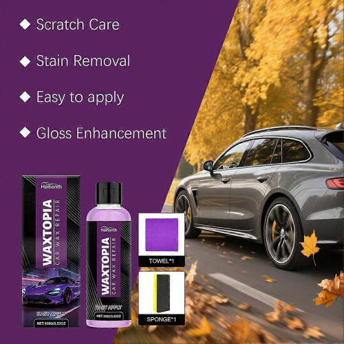 (1 Set) Waxtopia Car Scratch Remover - Auto Paint Scratch Remover Restorer Kit Long-Lasting Protective Layer for All Vehicles 2