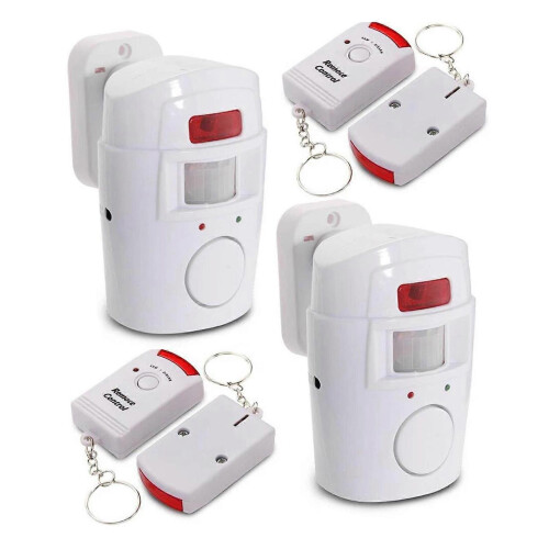 (2pcs) Wireless PIR Motion Sensor Alarm 105dB Home Security System with Remote Control for Home & Garage
