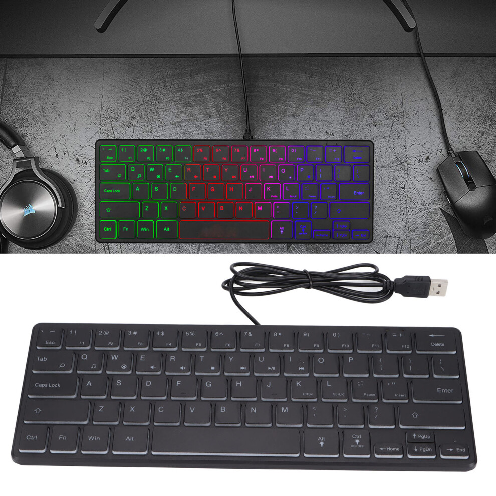Rgb Backlight Wired Gaming Keyboard 64 Keys Mini For Desktop And Notebook 7661377023288