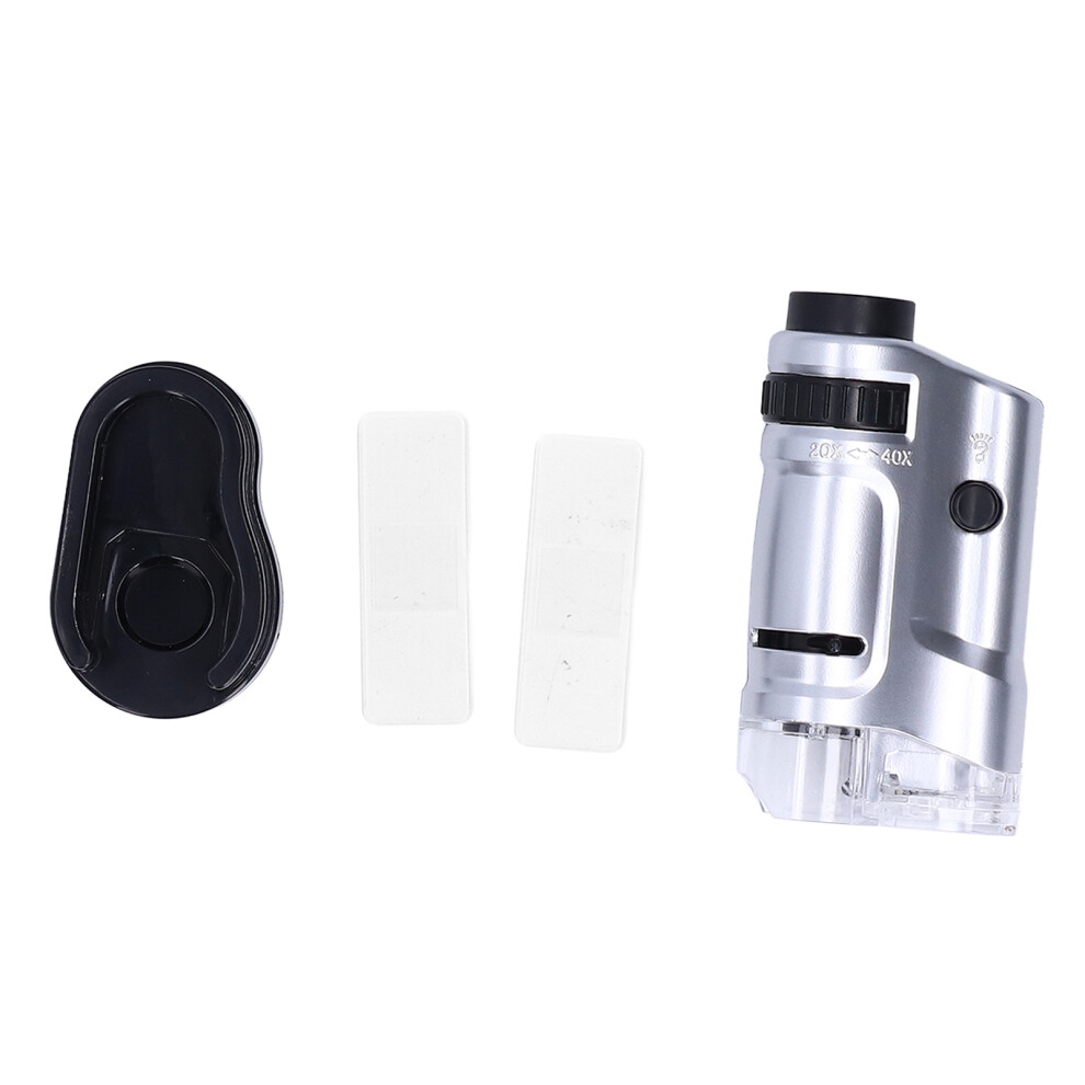 Handheld Magnifying Glass with Zoom Function, Pocket Microscope for Detailed Inspection, LED Lighted Portable Magnifier with Adjustable Focus,