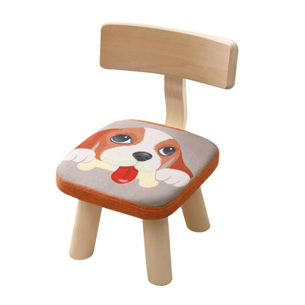 Back Stool With Lovely Dog Pattern Ergonomic Curved Back Support For Comfortable Sitting At Home Chair