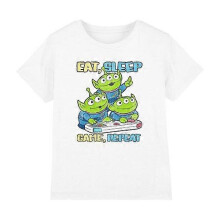 (3-4 Years,White)Toy Story Boys Eat Sleep Game Repeat Aliens T-Shirt