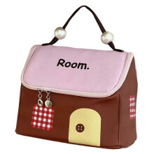 (Hazelnut Coffee) Women's Large Capacity Waterproof Travel Makeup Bag Handheld Large Capacity Toiletry Pouch for Lipsticks Eyeshdow Cosmetic Brush