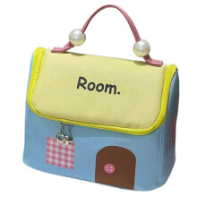 (Sky blue) Women's Large Capacity Waterproof Travel Makeup Bag Handheld Large Capacity Toiletry Pouch for Lipsticks Eyeshdow Cosmetic Brush