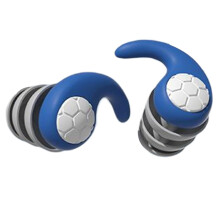 (Blue) Three-Layer Swim Waterproof Earplugs Reusable Soft Silicone Anti-Noise Ear Plugs for Sleeping Traveling