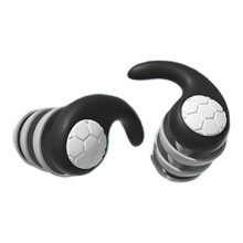 (Black) Three-Layer Swim Waterproof Earplugs Reusable Soft Silicone Anti-Noise Ear Plugs for Sleeping Traveling