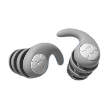 (Grey) Three-Layer Swim Waterproof Earplugs Reusable Soft Silicone Anti-Noise Ear Plugs for Sleeping Traveling