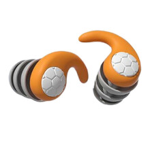 (Orange) Three-Layer Swim Waterproof Earplugs Reusable Soft Silicone Anti-Noise Ear Plugs for Sleeping Traveling