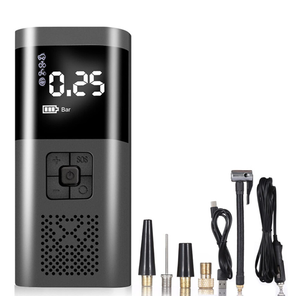Tire Inflator Portable Air Compressor Wireless For Car And Bike Multifunctional Air Pump Black 9382693462428