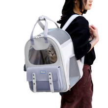 Small Pet Carriers Outgoing Cats Cage Backpack Sling Bag-Blue