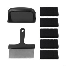 Griddle Cleaning Kit with Stainless Steel Scraper and Brush Set for Effortless Flat Grill Care