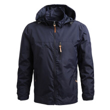 (XL,Dark Blue)Jacket Hooded Coat Waterproof Warm Windbreaker for Men Fishing Hiking