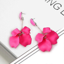 (A01) Acrylic Petal Earrings For Women Trend Luxury Long Dangle Drop Earrings Fairy Romantic