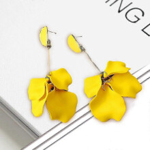 (A09) Acrylic Petal Earrings For Women Trend Luxury Long Dangle Drop Earrings Fairy Romantic